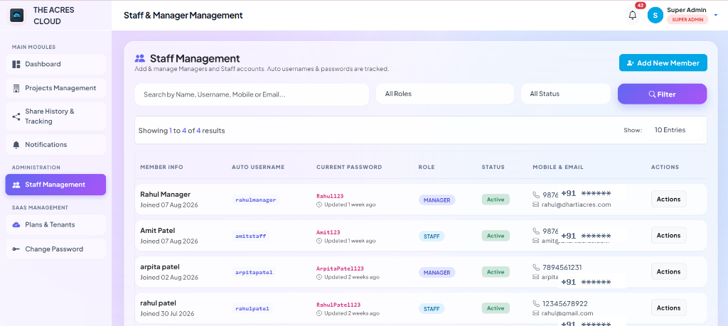 Staff Management